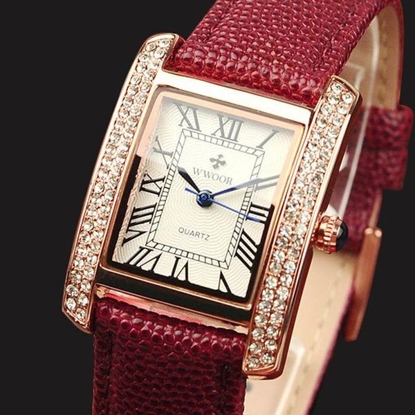 classic fashion design square ladies wrist watch rose gold diamond quartz women red genuine leather waterproof clock wristwatches, Slivery;brown
classic fashion design square ladies wrist watch rose gold diamond quartz women red genuine leather waterproof clock wristwatches, Slivery;brown
