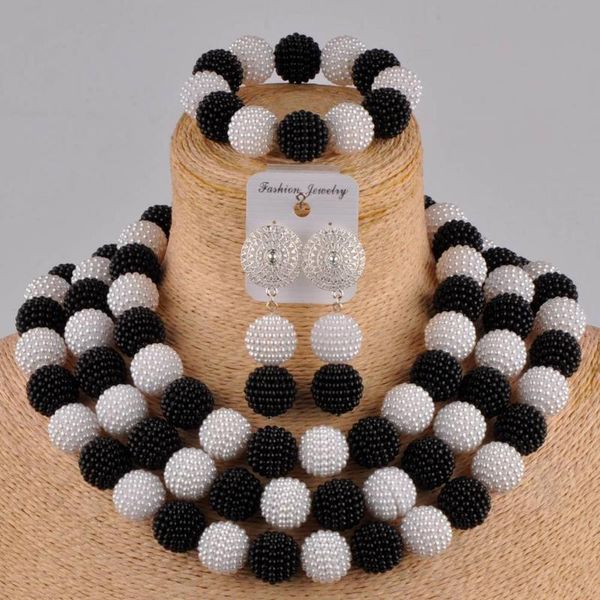 earrings & necklace black and white african beads jewelry set for women fzz107, Silver
earrings & necklace black and white african beads jewelry set for women fzz107, Silver