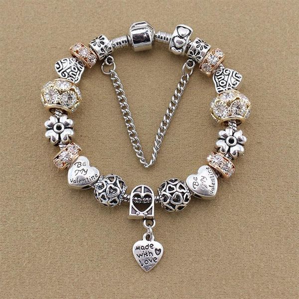 charm bracelets heart bracelet & bangle beads fit pandoras with artificial diamond beige glass jewelry, Golden;silver
charm bracelets heart bracelet & bangle beads fit pandoras with artificial diamond beige glass jewelry, Golden;silver