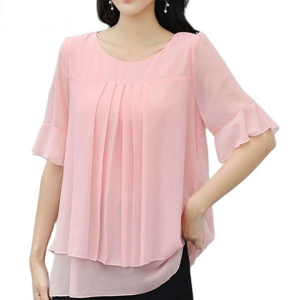 women's blouses & shirts 2021 summer women chiffon fake two pieces short sleeve o-neck loose casual lady shirt tunics plus size 5xl, White
women's blouses & shirts 2021 summer women chiffon fake two pieces short sleeve o-neck loose casual lady shirt tunics plus size 5xl, White