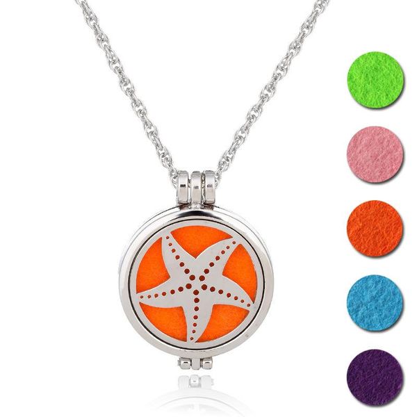 10pcs starfish vintage perfume essential oils diffuser necklace locket pendant dream necklaces, Silver
10pcs starfish vintage perfume essential oils diffuser necklace locket pendant dream necklaces, Silver