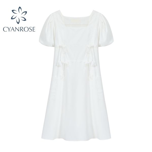 france elegant white dress women summer vintage square collar puff sleeve waist bow bandage korean ladies mini dresses 210515, Black;gray
france elegant white dress women summer vintage square collar puff sleeve waist bow bandage korean ladies mini dresses 210515, Black;gray