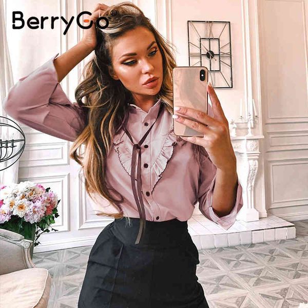 women's blouses & shirts berrygo casual office blouse shirt long sleeve tie up elegant female ruffle work wear summer blusas, White
women's blouses & shirts berrygo casual office blouse shirt long sleeve tie up elegant female ruffle work wear summer blusas, White