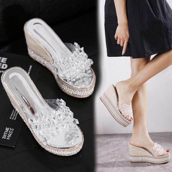 slippers thick-soled sponge cake wedges sandals women's summer wear fashion 2021 rhinestone high heel non-slip flip flop xskc, Black
slippers thick-soled sponge cake wedges sandals women's summer wear fashion 2021 rhinestone high heel non-slip flip flop xskc, Black