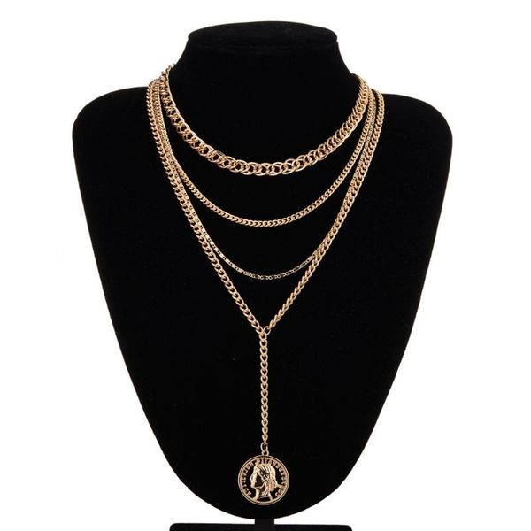 pendant necklaces fashion multi layer twist chain choker necklace women female neck collar cutout portrait coin jewelry gift, Silver
pendant necklaces fashion multi layer twist chain choker necklace women female neck collar cutout portrait coin jewelry gift, Silver