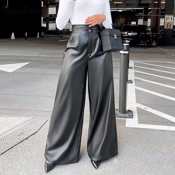 nadafair faux leather pants women high wiast club party wide leg pu black woman trousers women's & capris, Black;white
nadafair faux leather pants women high wiast club party wide leg pu black woman trousers women's & capris, Black;white