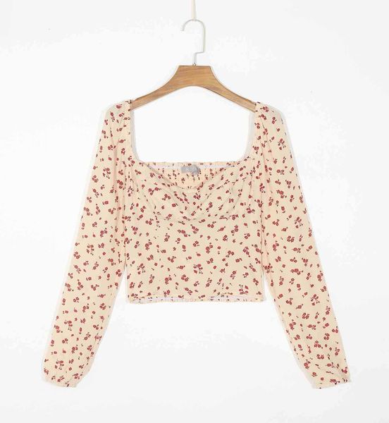 women's blouses & shirts vintage france style cream floral print shirt women square collar back elastic pullovers blouse ab82, White
women's blouses & shirts vintage france style cream floral print shirt women square collar back elastic pullovers blouse ab82, White