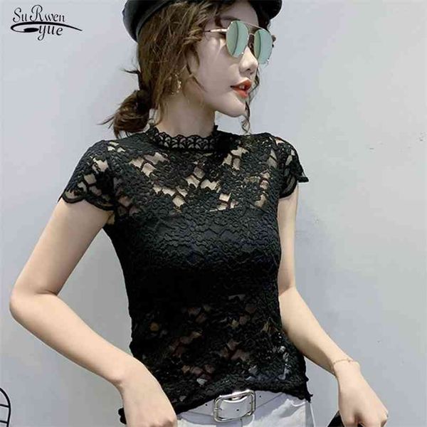 blusas solid women blouse hollow lace short sleeve shirt casual turtleneck crochet flower clothing 10264 210421, White
blusas solid women blouse hollow lace short sleeve shirt casual turtleneck crochet flower clothing 10264 210421, White