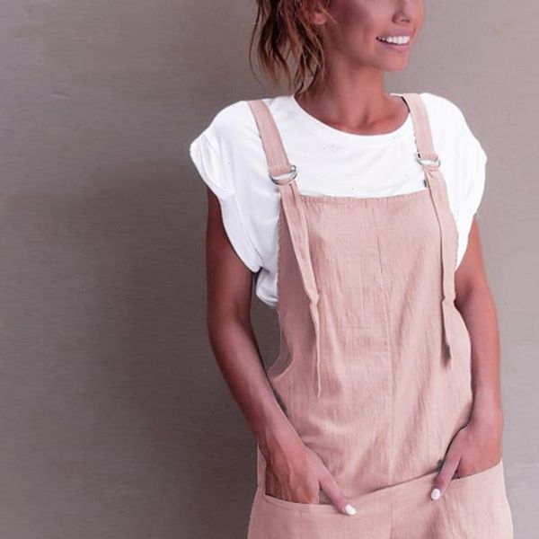 elastic waist dungarees linen women rompers cotton pockets playsuit shorts pants combi pantalon femme xp25, Black;white
elastic waist dungarees linen women rompers cotton pockets playsuit shorts pants combi pantalon femme xp25, Black;white