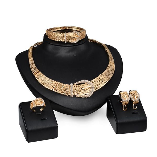 earrings & necklace 4 piece set exquisite gold jewelry luxury woman wedding fashion bracelet ring engagement costume design, Silver
earrings & necklace 4 piece set exquisite gold jewelry luxury woman wedding fashion bracelet ring engagement costume design, Silver