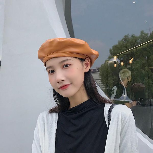 berets winter pu leather beret hats for women girls fashion solid flat autumn ladies hat retro beanie warm french artist painter caps, Blue;gray
berets winter pu leather beret hats for women girls fashion solid flat autumn ladies hat retro beanie warm french artist painter caps, Blue;gray