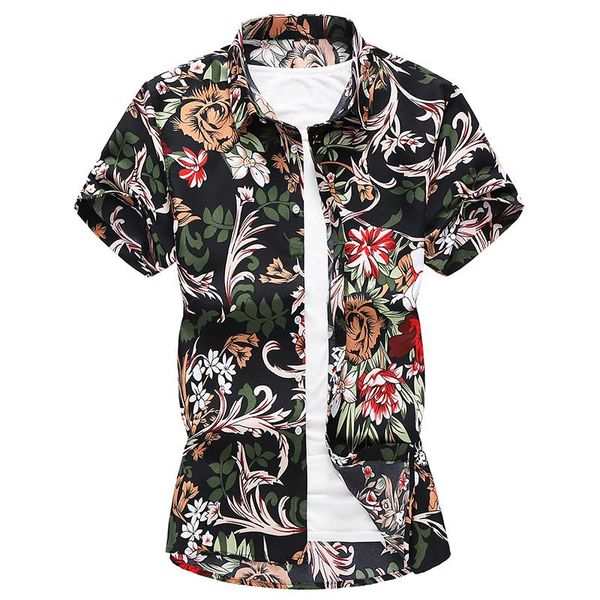 summer fashion men's shirt slim fit short sleeve floral men clothing trend casual flower shirts plus size -7xl, White;black
summer fashion men's shirt slim fit short sleeve floral men clothing trend casual flower shirts plus size -7xl, White;black
