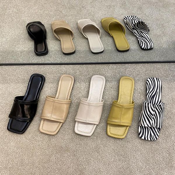 summer cozy open toe slippers flat heel slip on leather sandals women casual holiday outside home drags slides, Black 
summer cozy open toe slippers flat heel slip on leather sandals women casual holiday outside home drags slides, Black