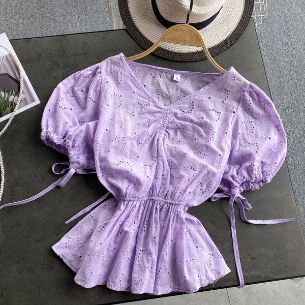 blouses women korean ruffles sweet sleeve v neck elegant solid summer casual fashion hollow streetwear blouse, White
blouses women korean ruffles sweet sleeve v neck elegant solid summer casual fashion hollow streetwear blouse, White