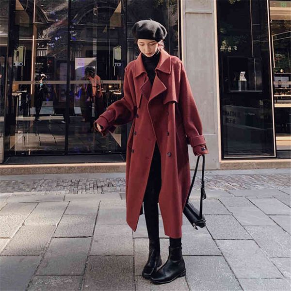 women's jackets autumn winter solid woolen coat women fashion double breasted long imitation wool jacket ladies loose overcoat str, Black;brown
women's jackets autumn winter solid woolen coat women fashion double breasted long imitation wool jacket ladies loose overcoat str, Black;brown