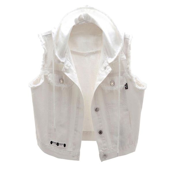 women's vests plus size white hooded denim jacket for women sleeveless casual waistcoat t-shirt outside clothes single-breasted vest, Black;white
women's vests plus size white hooded denim jacket for women sleeveless casual waistcoat t-shirt outside clothes single-breasted vest, Black;white