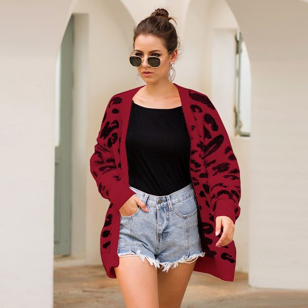 leopard print cardigan women sweaters autumn winter knitted casual female women's loose coats, White;black
leopard print cardigan women sweaters autumn winter knitted casual female women's loose coats, White;black