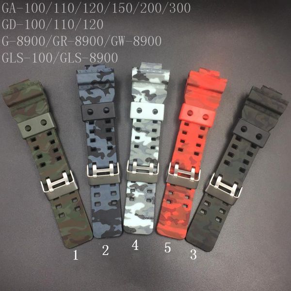 watch bands silicone camouflage band belt 16mm rubber wrist strap for gw-8900 gsl-8900 gsl-100 ga-300 gd100/110, Black;brown
watch bands silicone camouflage band belt 16mm rubber wrist strap for gw-8900 gsl-8900 gsl-100 ga-300 gd100/110, Black;brown