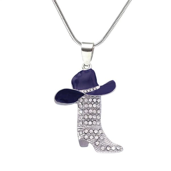 pendant necklaces enamel hat white crystal boot necklace with snake chain for cowboys cowgirl souvenir gift jewelry drop ship, Silver
pendant necklaces enamel hat white crystal boot necklace with snake chain for cowboys cowgirl souvenir gift jewelry drop ship, Silver