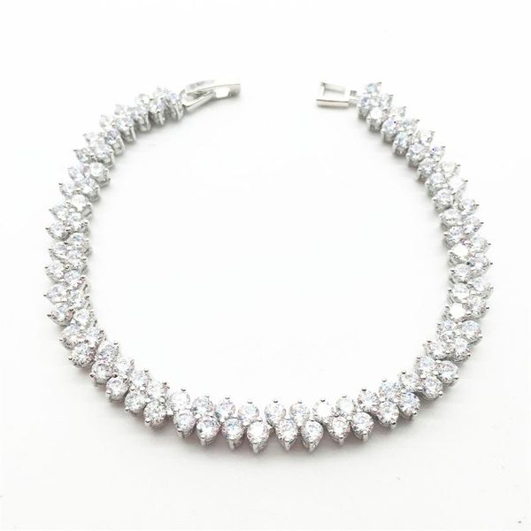 link, chain latest design quality white gold color cubic zirconia bracelets fashion jewelry 18cm 7.57inch, Black
link, chain latest design quality white gold color cubic zirconia bracelets fashion jewelry 18cm 7.57inch, Black