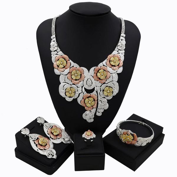 earrings & necklace tsround luxury shinning wedding zircon jewelry set dubai nigerian african costume design, Silver
earrings & necklace tsround luxury shinning wedding zircon jewelry set dubai nigerian african costume design, Silver