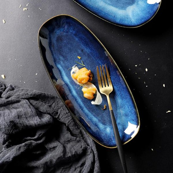 ceramic sushi plate fish fruit dish tray serving snack for home restaurant el (blue small sizes) dishes & plates
ceramic sushi plate fish fruit dish tray serving snack for home restaurant el (blue small sizes) dishes & plates