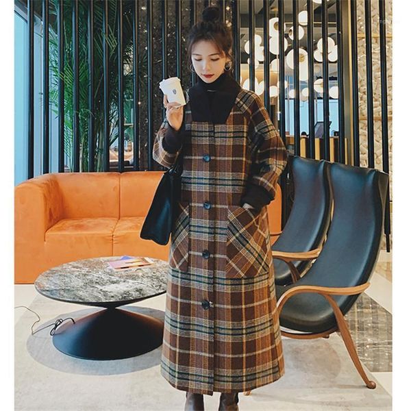 autumn winter womne single breasted plus size long plaid woolen trench coat ladies elegant korean loose windbreaker overcoat women's wo, Black
autumn winter womne single breasted plus size long plaid woolen trench coat ladies elegant korean loose windbreaker overcoat women's wo, Black