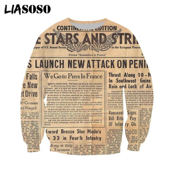 men's hoodies & sweatshirts liasoso autumn 3d printing funny old spaper sweatershirt men sports women fict long-sleeved shirt harajuku, Black
men's hoodies & sweatshirts liasoso autumn 3d printing funny old spaper sweatershirt men sports women fict long-sleeved shirt harajuku, Black