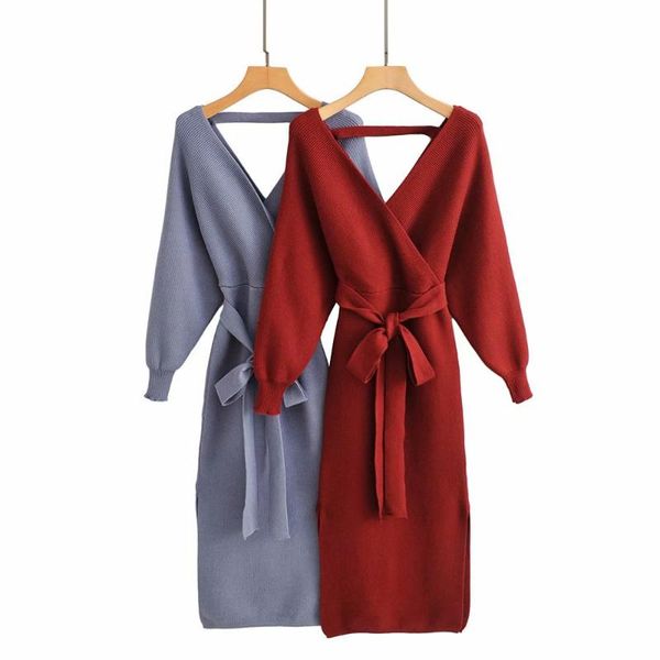 spring and autumn temperament women's v-neck solid color mid length slit bubble bag hip dress casual dresses, Black;gray
spring and autumn temperament women's v-neck solid color mid length slit bubble bag hip dress casual dresses, Black;gray