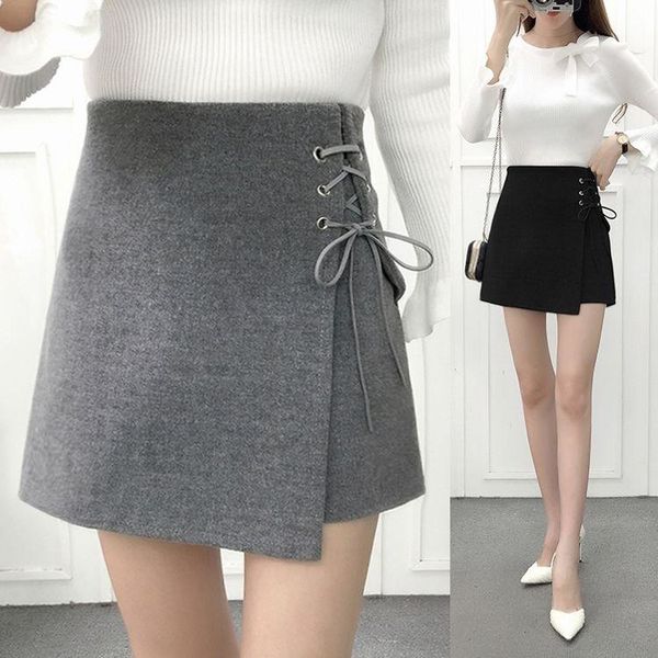 women's shorts women high waist a- line autumn and winter woolen culottes ropa mujer, White;black
women's shorts women high waist a- line autumn and winter woolen culottes ropa mujer, White;black