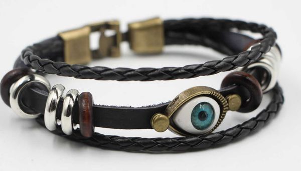 bangle diy hand woven bracelet men's punk eye with multi-layer leather rope stainless steel, Black
bangle diy hand woven bracelet men's punk eye with multi-layer leather rope stainless steel, Black