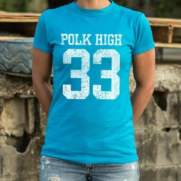 polk high number 33 football t-shirt | short sleeve graphic tee for women, White;black
polk high number 33 football t-shirt | short sleeve graphic tee for women, White;black