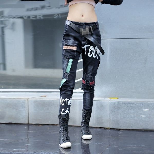 women's jeans punk style winter arrival women's fashions hare torn vintage washed pants shredded long jeans csvo, Blue 
women's jeans punk style winter arrival women's fashions hare torn vintage washed pants shredded long jeans csvo, Blue