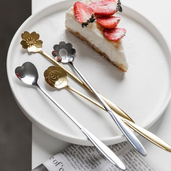 spoons tea coffee mixing spoon gold long handle dessert stainless steel flowers shape silver vintage teaspoons tableware
spoons tea coffee mixing spoon gold long handle dessert stainless steel flowers shape silver vintage teaspoons tableware