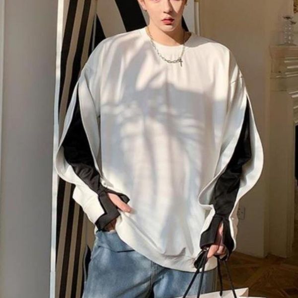 men's hoodies & sweatshirts fashion men patchwork streetwear o neck long sleeve casual pullovers 2021 personality korean loose, Black
men's hoodies & sweatshirts fashion men patchwork streetwear o neck long sleeve casual pullovers 2021 personality korean loose, Black