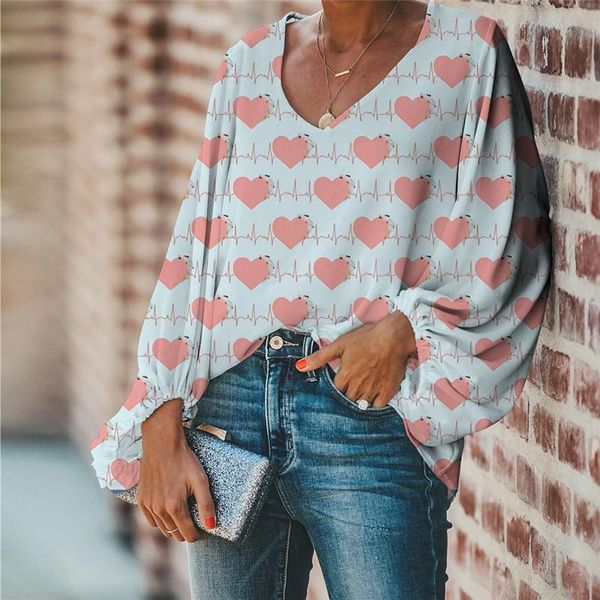 heart 3d printed vintage shirts 2021 women v-neck puff sleeve blouses casual loose blusas femininas tunic women's &, White
heart 3d printed vintage shirts 2021 women v-neck puff sleeve blouses casual loose blusas femininas tunic women's &, White