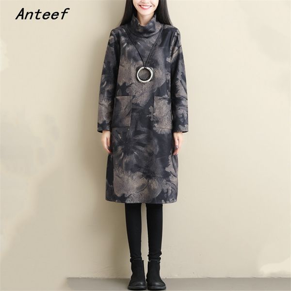 long sleeve plus size cotton vintage floral for women casual loose midi autumn winter dress elegant clothes ladies dresses 210517, Black;gray
long sleeve plus size cotton vintage floral for women casual loose midi autumn winter dress elegant clothes ladies dresses 210517, Black;gray