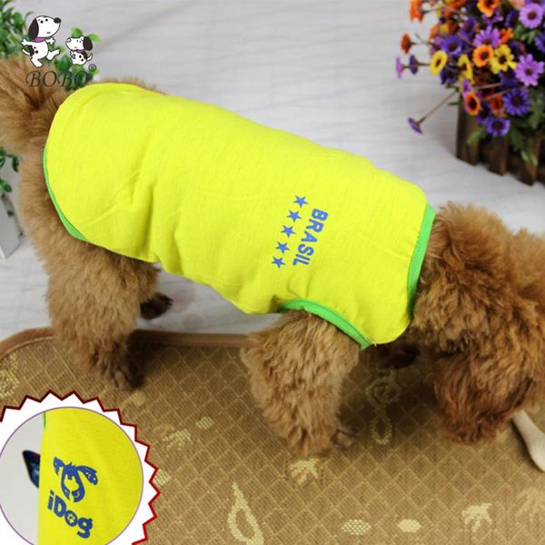 dog apparel pet t-shirt vest fluorescent yellow dogs clothing spring summer autumn clothes pets sportswear brazil team football suit
dog apparel pet t-shirt vest fluorescent yellow dogs clothing spring summer autumn clothes pets sportswear brazil team football suit