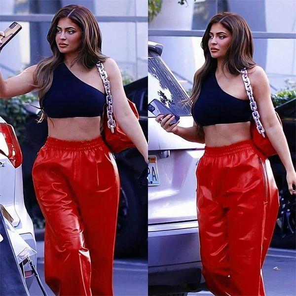 women's pants & capris shestyle woman straight red pu leather zip pockets loose casual streetwear eleastic waist autumn winter star sty, Black;white
women's pants & capris shestyle woman straight red pu leather zip pockets loose casual streetwear eleastic waist autumn winter star sty, Black;white