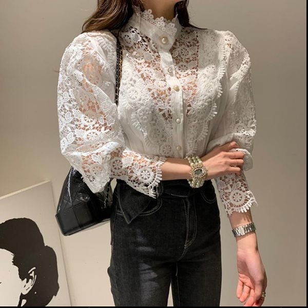 chic women shirt lace sheer blouse office lady long sleeve fashion white female
chic women shirt lace sheer blouse office lady long sleeve fashion white female