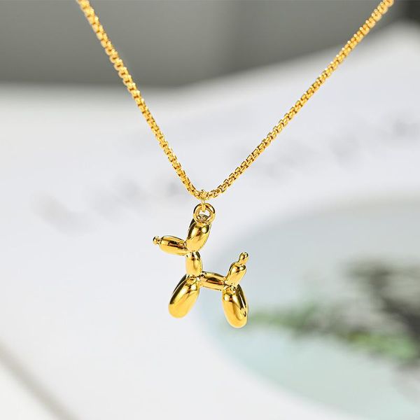 pendant necklaces cute balloon dog necklace gold color chain choker for women fashion cartoon party stainless steel jewelry gift, Silver
pendant necklaces cute balloon dog necklace gold color chain choker for women fashion cartoon party stainless steel jewelry gift, Silver