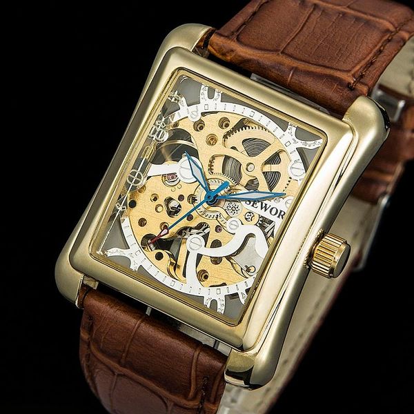 mens fashion rectangular leather watch band sport mechanical hand wind men wrist c1248 wristwatches, Slivery;brown
mens fashion rectangular leather watch band sport mechanical hand wind men wrist c1248 wristwatches, Slivery;brown