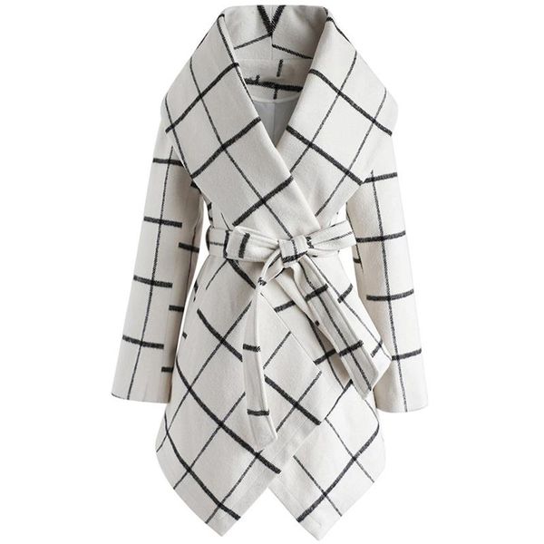 women's wool & blends autumn and winter artificial woolen coat loose plaid mid-length windbreaker, Black
women's wool & blends autumn and winter artificial woolen coat loose plaid mid-length windbreaker, Black