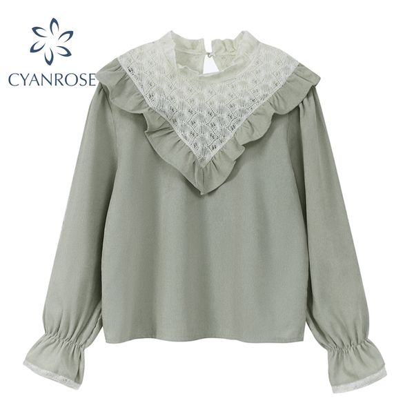 mesh spliced blouses women summer elegant korean style loose flare long sleeve shirts ladies ins retro ol ruffle design 210417, White
mesh spliced blouses women summer elegant korean style loose flare long sleeve shirts ladies ins retro ol ruffle design 210417, White