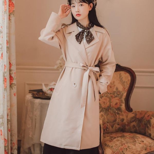 autumn women's wear korean coat design small literature and art long windbreaker women trench coats, Tan;black
autumn women's wear korean coat design small literature and art long windbreaker women trench coats, Tan;black