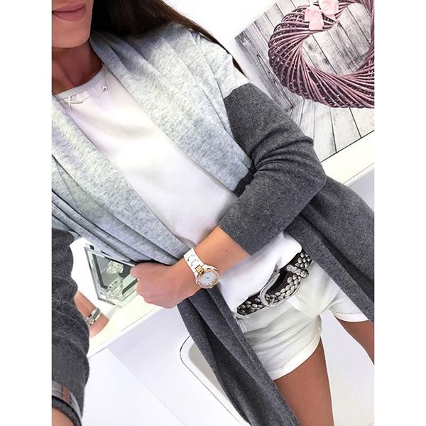 women's sweaters autumn winter women long sleeve patchwork knitted cardigan female casual fashion cardigans ws9856a, White;black
women's sweaters autumn winter women long sleeve patchwork knitted cardigan female casual fashion cardigans ws9856a, White;black