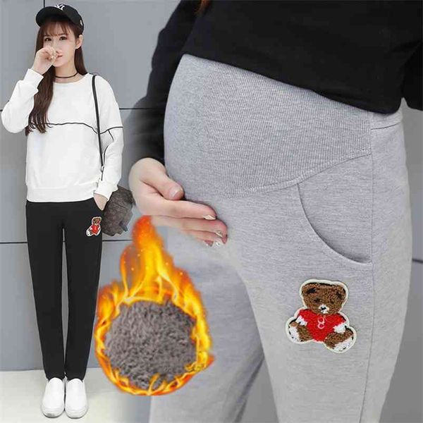 autumn winter pregnant thick cashmere legging spliced bear elastic black gray warm pant slim blended cotton pants for maternity 210721, White
autumn winter pregnant thick cashmere legging spliced bear elastic black gray warm pant slim blended cotton pants for maternity 210721, White
