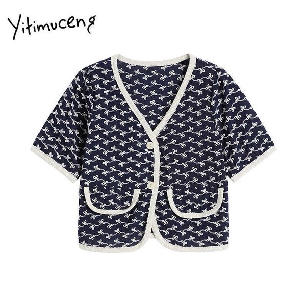 yitimuceng vintage floral t shirts woman pockets button up tees v-neck solid blue summer fashion knitted tshirts 210601, White
yitimuceng vintage floral t shirts woman pockets button up tees v-neck solid blue summer fashion knitted tshirts 210601, White