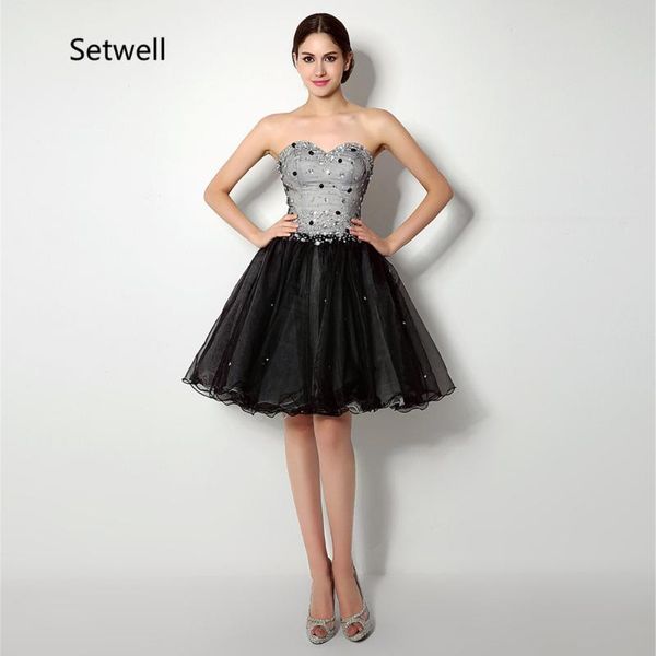 party dresses setwell knee length prom 2021 bling sequined crystal strapless lace up black evening dress, White;black
party dresses setwell knee length prom 2021 bling sequined crystal strapless lace up black evening dress, White;black