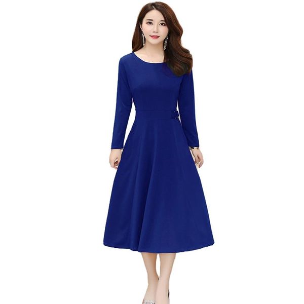 casual dresses 2021 spring long sleeve dress femme vestidos women's elastic waist o neck solid color summer a-line midi, Black;gray
casual dresses 2021 spring long sleeve dress femme vestidos women's elastic waist o neck solid color summer a-line midi, Black;gray